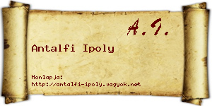 Antalfi Ipoly névjegykártya